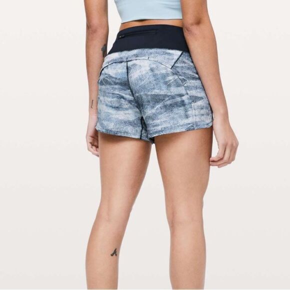 Lululemon Run Times Short II *4" Mesh Scape Multi / True Navy- Size 4 - Picture 3 of 10